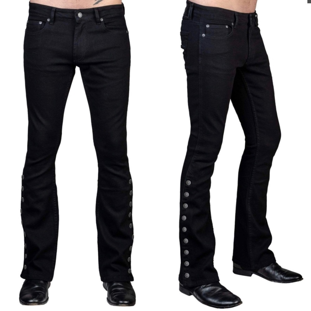 Wornstar Hellraiser Side Button Jeans - black